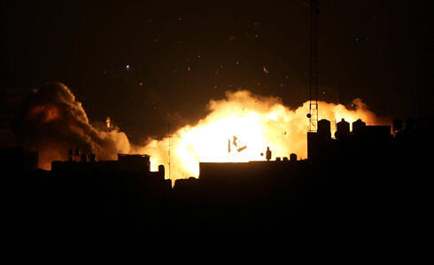 IAF strike on Gaza on Friday night (Photo: EPA) (צילום: EPA) IAF strike on Gaza on Friday night (Photo: EPA)