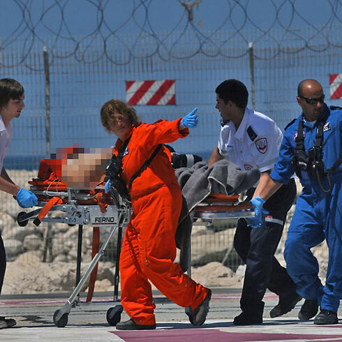 IDF soldier injured following Syrian spillover (Photo: Shay Vaknin, Tazpit News)