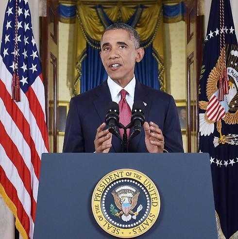 Obama speaking to the American people about Islamic State (Photo: AFP) (צילום: AFP) Obama speaking to the American people about Islamic State (Photo: AFP)