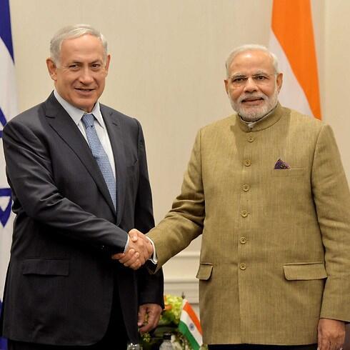 Prime Minister Netanyahu meets with new Indian premier Modi (Photo: GPO)