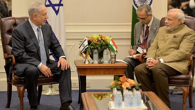 Netanyahu meeting with Indian counterpart Modi (Photo: GPO) (צילום: אבי אוחיון לע"מ) Netanyahu meeting with Indian counterpart Modi (Photo: GPO)