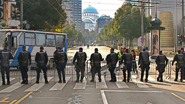 Полиция в центре Белграда. Фото: ЕРА