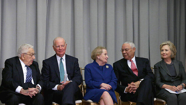 Madeleine Albright (center). Still optimistic