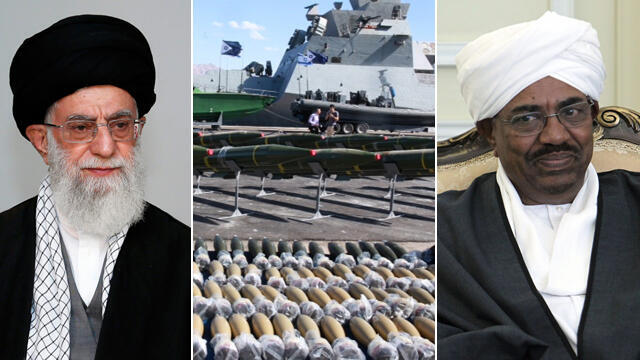 Iranian Supreme Leader Ali Khameini and al-Bashir. Are weapons shipments from Sudan to Iran a thing of the past? (Photo: AP, Motti Kimchi, AFP)