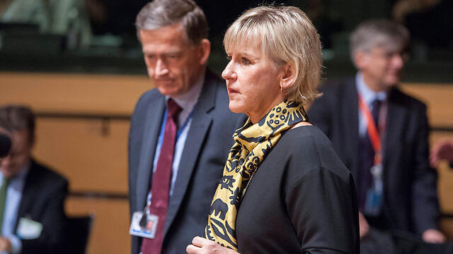 Sweden's Foreign Minister Margot Wallstrom will not arrive in Israel. (Photo: EPA) (צילום: EPA) Sweden's Foreign Minister Margot Wallstrom will not arrive in Israel. (Photo: EPA)