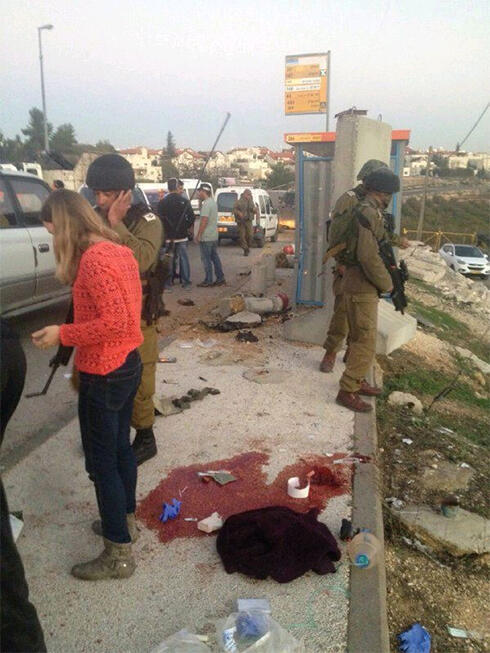 The scene of the attack in Alon Shvut