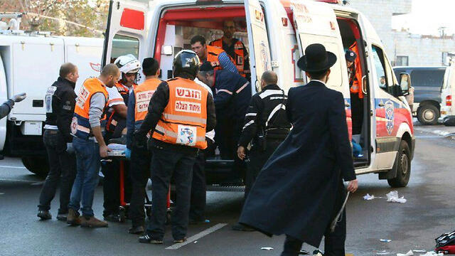 Outside the scene of the attack on Tuesday morning