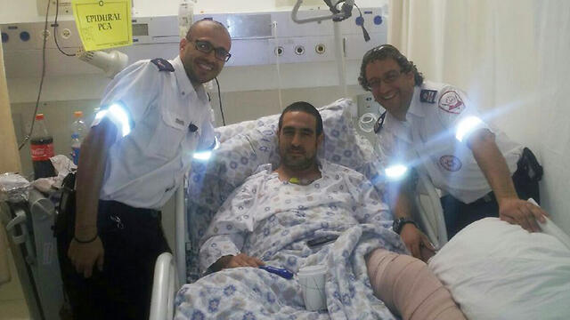Itzik Weizmann recovering at the hospital (Photo courtesy of the family) (צילום: באדיבות המשפחה) Itzik Weizmann recovering at the hospital (Photo courtesy of the family)