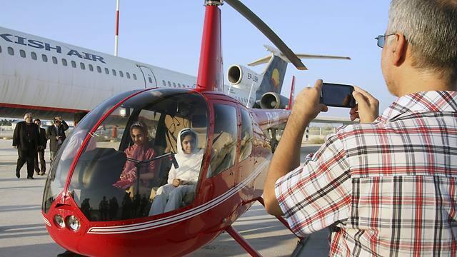 The R-44 helicopter in Iran (Photo: AP)