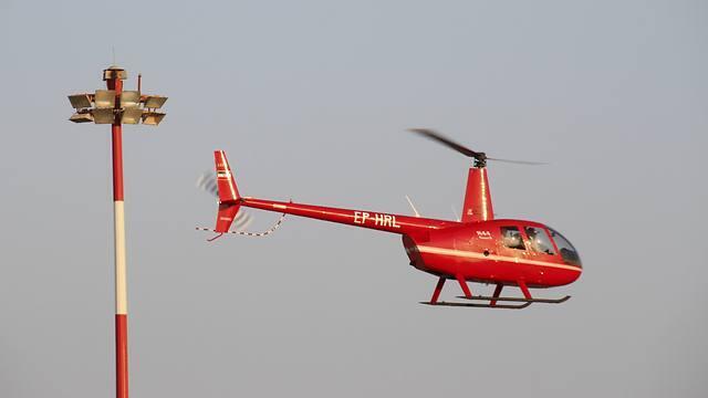 The R-44 helicopter in Iran (Photo: AP)