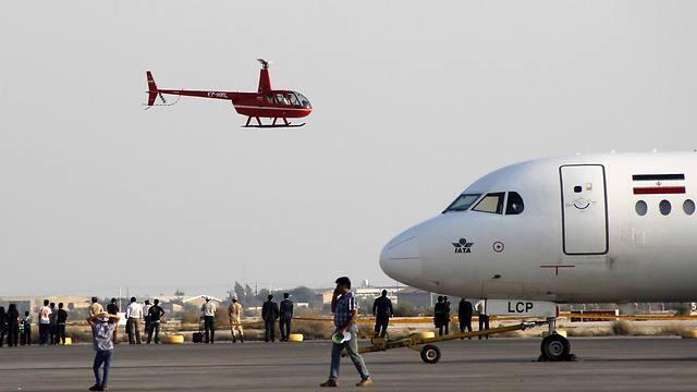 The R-44 helicopter in Iran (Photo: AP)