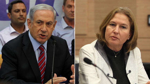 Netanyahu and Livni (Photo: Gil Yohanan, Eliyahu Hershkovitz)
