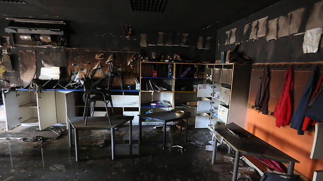 A classroom inside the school after the attack. (Photo: Gil Yohanan)