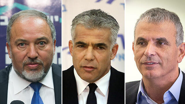 Avigdor Lieberman, Yair Lapid, Moshe Kachlon (Photo: Motti Kimchi, Ohad Zwegenberg, Gil Nechushtan) (צילום: מוטי קמחי, אוהד צויגנברג, גיל נחושתן) Avigdor Lieberman, Yair Lapid, Moshe Kachlon (Photo: Motti Kimchi, Ohad Zwegenberg, Gil Nechushtan)
