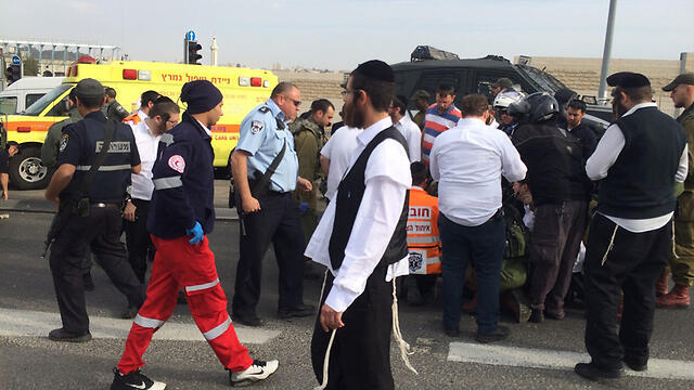 Acid attack (Photo: West Bank MDA paramedics)