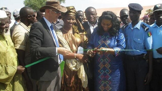 Senegal Minister for Women, Family and Children, Anta Sarr, and Israel's Ambassador to Senegal, Eli Ben Tura, at the farm inauguration ceremony in Fatick (Photo: MASHAV)