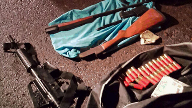 Weapons confiscated during investigation