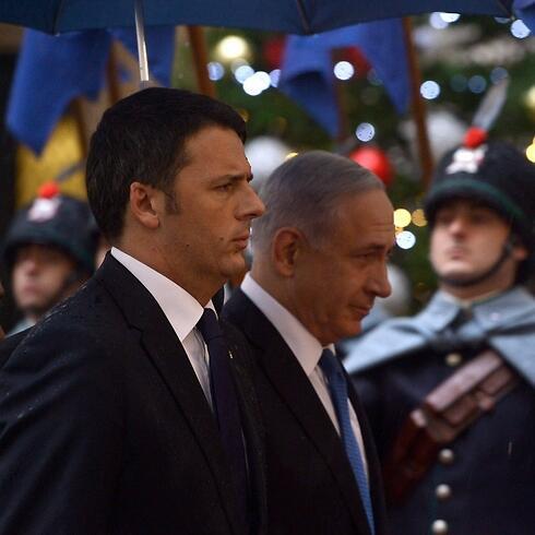 Italian Prime Minister Matteo Renzi and Prime Minister Netanyahu in Rome. (Photo: AFP)