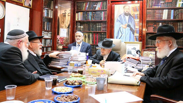 Eli Yishai with Rabbi Meir Mazuz.nullnull Eli Yishai with Rabbi Meir Mazuz.