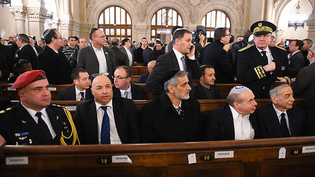 Former Shas MK Eli Yishai at the Paris memorial (Photo: Israel Bardugo)