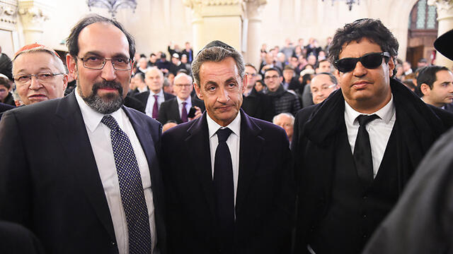 Former French president Nicolas Sarkozy attends the ceremony (Photo: Israel Bardugo)
