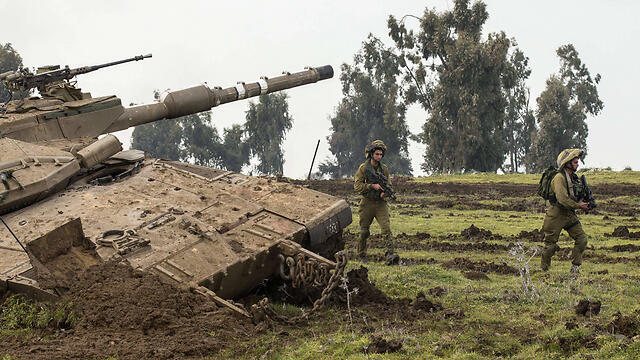 Golani soldiers during training exercise in the Golan Heights (Archive: AFP)
