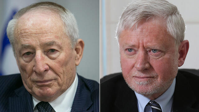 Former AG Weinstein and Comptroller Shapira (Photos: Ohad Zwigenberg, Alex Kolomoisky)