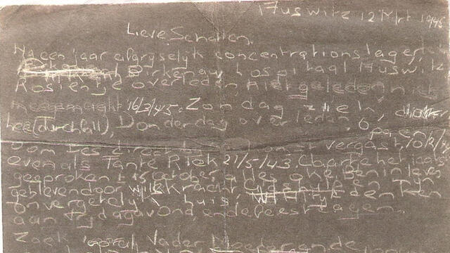 The original letter from Auschwitz