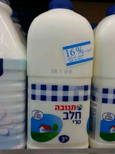 Stickers marking Israeli-made products in the Palestinian Authority.