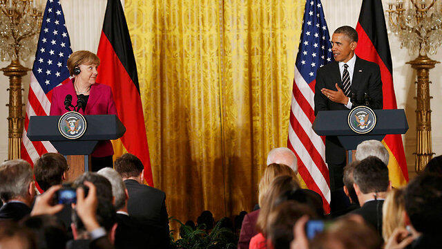 Merkel and Obama at the conference (Photo: Reuters)