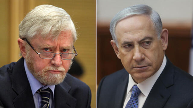 State Comptroller Yosef Shapira and Prime Minister Benjamin Netanyahu (Photo: Alex Kolomoisky, Gil Yohanan)