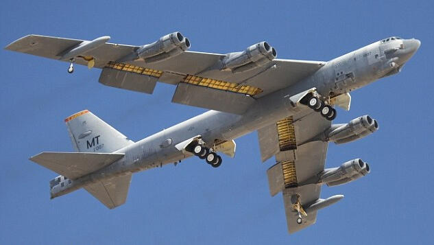 B-52 bomber on a training flight
