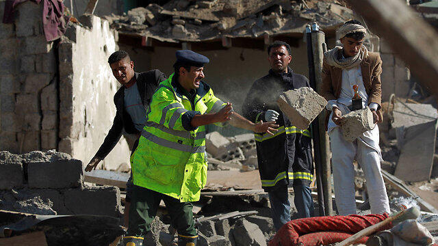 Aftermath of the air strikes in Yemen (Photo: AFP)