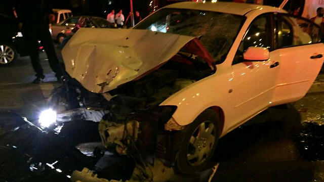 The vehicle involved in the incident (Photo: Fire Department) (צילום: דוברות כבאות והצלה) The vehicle involved in the incident (Photo: Fire Department)