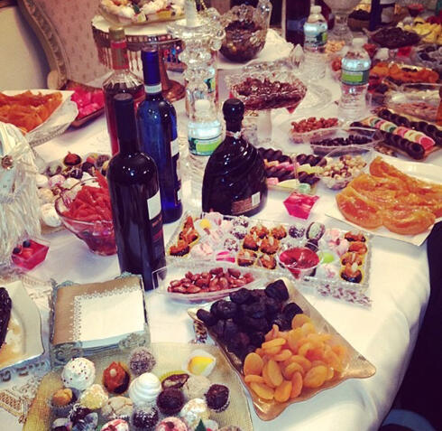 Traditional sweets and pastries served at Mimouna celebrationsnullnull Traditional sweets and pastries served at Mimouna celebrations