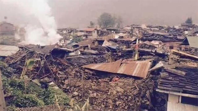 Entire communities are believed to have been destroyed in the earthquake in Nepal. (Photo from Twitter)
