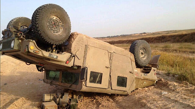 Flipped humvee