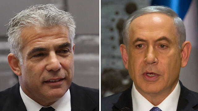 Yesh Atid leader Yair Lapid, left, and Prime Minister Netanyahu (Photos: EPA, Gil Yohanan) (צילום: EPA, גיל יוחנן) Yesh Atid leader Yair Lapid, left, and Prime Minister Netanyahu (Photos: EPA, Gil Yohanan)