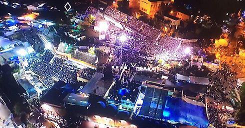 Meron from above during the Lag BaOmer hillula (Photo courtesy of Sky High)