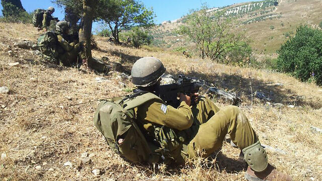 Druze soldiers in a military exercise near the Lebanon border. (Photo: Yoav Zitun)