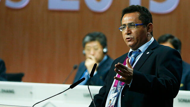 Eini in conciliatory speech at FIFA (Photo: Reuters) (צילום: רויטרס) Eini in conciliatory speech at FIFA (Photo: Reuters)