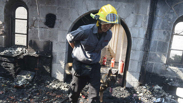 Aftermath of arson fire at the Church of the Multiplication (Photo: Avihu Shapira)
