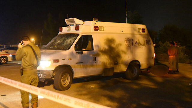 The ambulance that came under attack (Photo: Avihu Shapira)