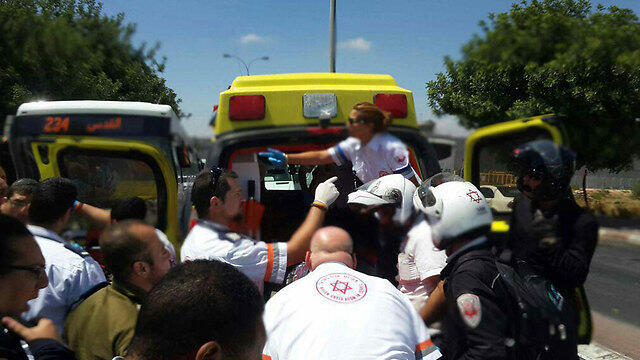 Medical staff at the scene of the attack (Photo: MDA)