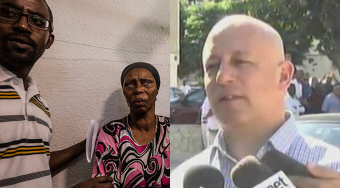 Lotan (right) and Mengistu's parents. (Photo: AP, Roee Idan)