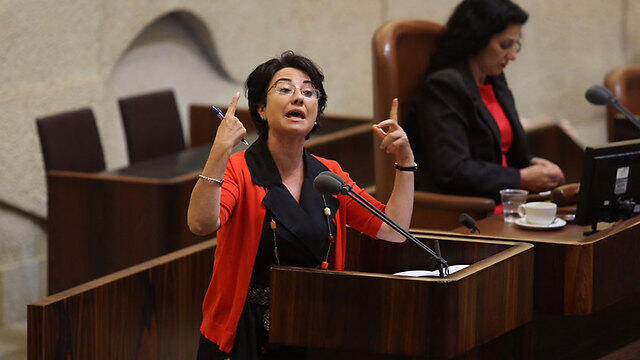 MK Haneen Zoabi speaking at the Knesset (Photo: Gil Yohanan)