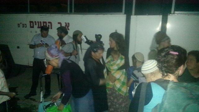 Families being removed by bus