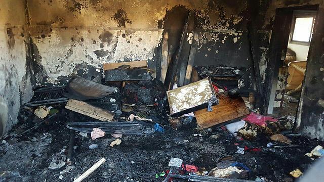 The charred remains of the Dawabsheh family home (Photo: Rabbis for Human Rights) (צילום: זכריא סדה, ארגון "רבנים לזכויות אדם") The charred remains of the Dawabsheh family home (Photo: Rabbis for Human Rights)