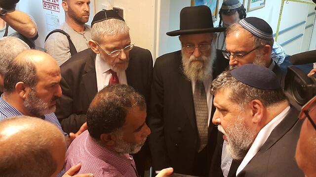 Religous leaders at Sheba Medical Center on Monday (Photo: Jeremy Wimpfheimer) Religous leaders at Sheba Medical Center on Monday (Photo: Jeremy Wimpfheimer)