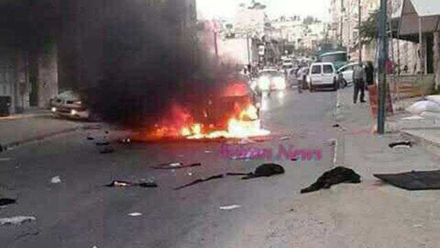 Scene of the firebomb attack in Hebron.